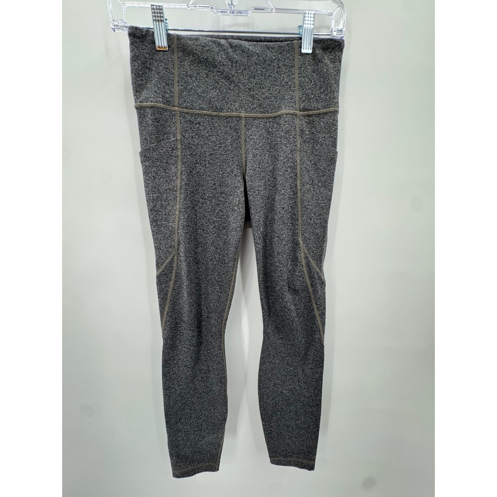 Athleta Womens Salutation Stash Pocket High Rise Leggings Gray Size S Heathered